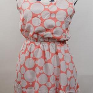 Cute Women Girls Coral Color Racer Back Bow Print..